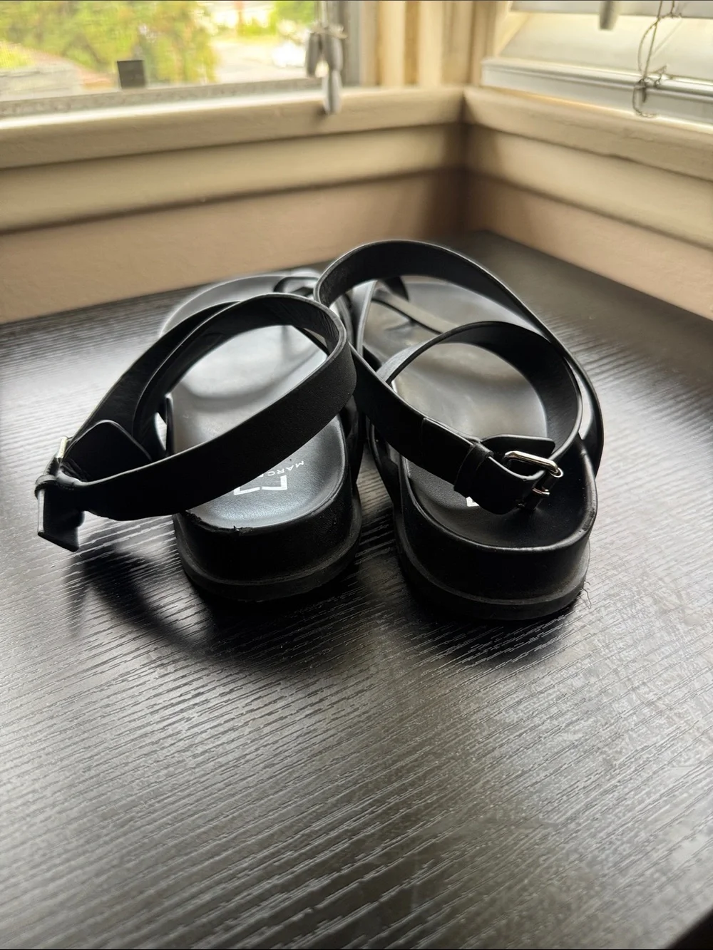 Marc Fisher Black Crisscross Ankle-Strap Sandals